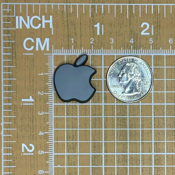 NWOT Apple Mac Logo Croc Charm Gray Black - Picture 2 of 3